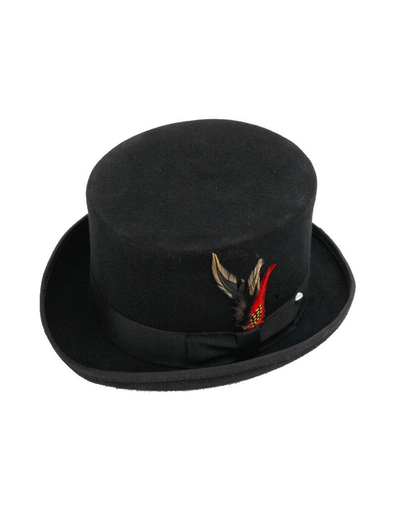 black satin top hat