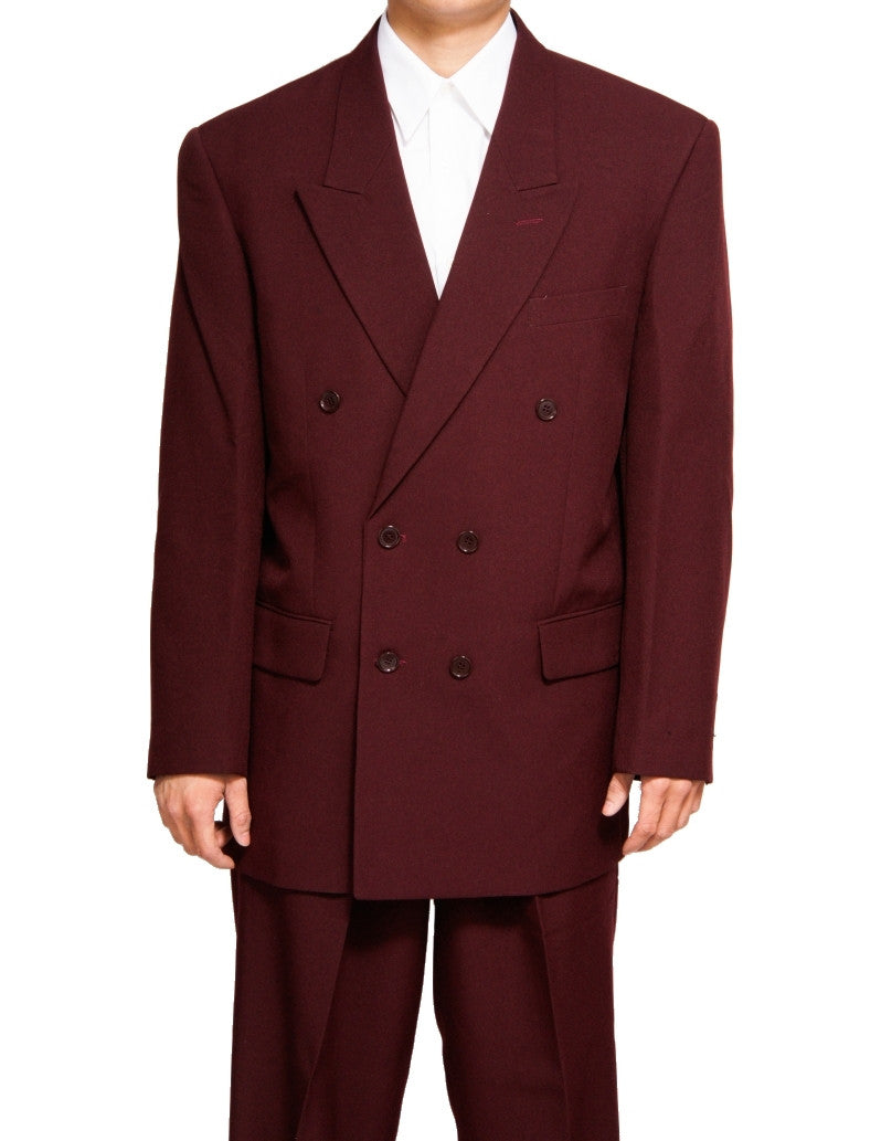 BOOKER BURGUNDY REGULAR FIT DOUBLE BREASTED SUIT – Bachrach